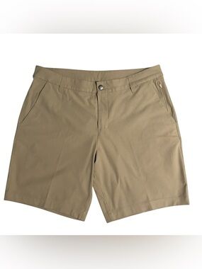 Lululemon Commission Short 9 " Warpstreme Mens 34 Tan Khaki Chino Golf Shorts